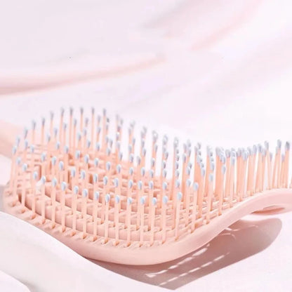 Elastic Massage Comb Hollow Out Hair Brush Scalp